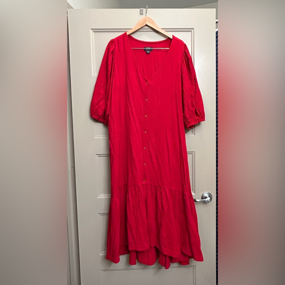 Scarletta Maxi Dress by Maeve for Anthropologie XL Red